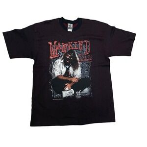 Vtg Rare Mick Foley Mankind WWF WWE Titan Sports Wrestling Black/Red Mesh Tee L